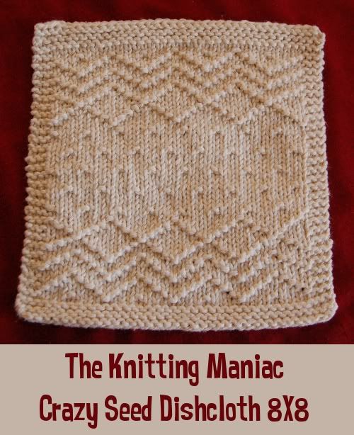 The Knitting Maniac Free Dishcloth Knitting Pattern Crazy Seed